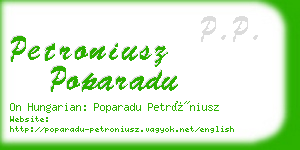 petroniusz poparadu business card